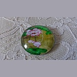 glazen cabochon rond 25mm bloem 01-043 