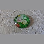 glazen cabochon rond 25mm bloem 01-041 