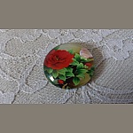 glazen cabochon rond 25mm bloem 01-033 