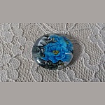 glazen cabochon rond 25mm bloem 01-015 