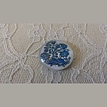 glazen cabochon rond 25mm bloem 035 