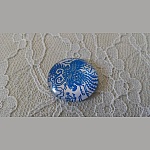glazen cabochon rond 25mm bloem 033 