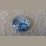 glazen cabochon rond 25mm bloem 023 
