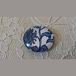 glazen cabochon rond 25mm bloem 018 
