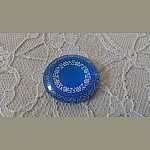 glazen cabochon rond 25mm bloem 017 