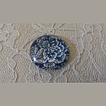 glazen cabochon rond 25mm bloem 015 