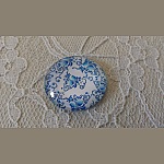 glazen cabochon rond 25mm bloem 010 