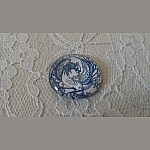 glazen cabochon rond 25mm bloem 003 