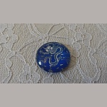 glazen cabochon rond 25mm bloem 002 