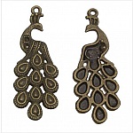 Pauw Bedel in Brons Metaal-02 Pauw Hanger 