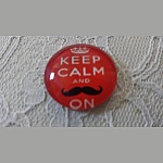 glazen cabochon rond 25mm snor 043 