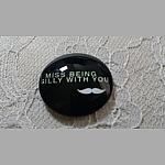 glazen cabochon rond 25mm snor 029 