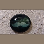 glazen cabochon rond 25mm snor 021 
