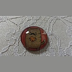 glazen cabochon rond 25mm snor 009 