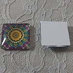 vierkante glazen cabochon 25mm 012 