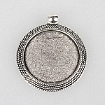 2 x 25mm zilveren cabochonhouders, cabochonhangers 71AS