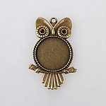 2 x 25mm bronzen cabochonhouders, cabochonhangers 116AB 