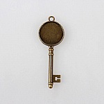 2 x 20mm bronzen cabochonhouders, cabochonhangers 132AB 