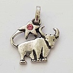 Sterrenbeeld bedel Stier Zilver Metaal N°03 met strass steentjes