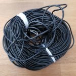Rond glad leerkoord Zwart 3,2 mm per centimeter