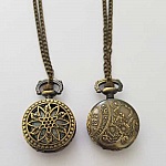 Fleur 01 Brons Antiek Gousset Horloge met Ketting