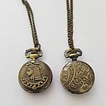 Antiek Brons Egyptisch Horloge met Ketting