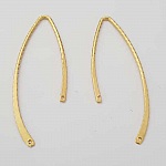 Staaf gebogen metalen staaf verzilverd 2 ringen N°04 Goud