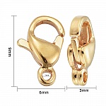 1 Roestvrijstalen sluiting 24K vergulde karabijnsluiting 9 x 6 mm goud