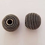 Perle ronde métal fantaisie 34 mm Noir Argent