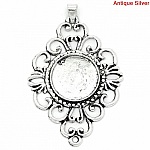 Support cabochon rond 18 mm Argent N°01