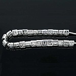 Perle triangle charms alphabet N°02 lettre G métal argenté 8x9 mm