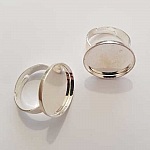 1 support cabochon bague de 20 mm Argent N°13