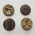 Boutons 23mm à deux trous ronds en noix de coco N°10