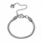 Bracelet Acier Inoxydable N°05-02 Argent Fermoir Mousqueton 17 cm