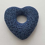 Breloque Divers N°086-05 Pendentif Cœur Pierre De Lave Bleu