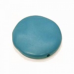 Galet plat résine rond 40 x 10 mm effet cuir Turquoise Foncé
