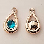 Pendentif en plastique et strass acrylique goute N°05 turquoise
