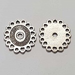 Perle rondelle plate anneau intercalaire en métal argenté 009 Argent