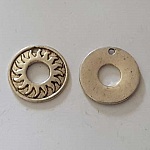 Perle rondelle plate anneau intercalaire en métal argenté 018 Argent