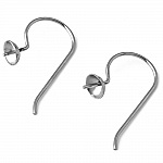 Support Boucle d'oreille Hameçon Acier Inoxydable N°09 x 1 paire