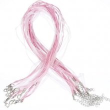 Halsketting met organza lint N°03 en gewaxt koord