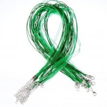 Halsketting met organza lint N°09 en gewaxt koord