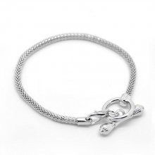 Europese Schakelarmband 19cm Zilver