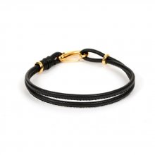 Dubbele Uni Europese Armband Zwart