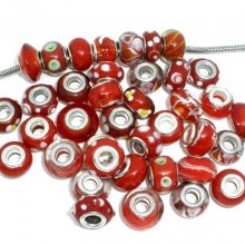 Parel N°0000 Lot van 100 mix Rood