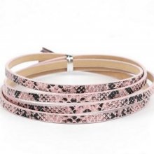 Leer 05 mm Roze slangenhuid ontwerp 1 meter