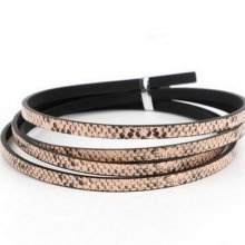 Leer 05 mm Oud Roze slangenhuid ontwerp 1 meter
