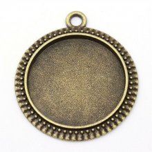 2 x 20mm Bronzen cabochonhouders, cabochonhangers 34AB
