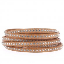 Natuurleer 06 mm Swarovski Strass per 20 cm