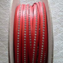 B-Corail leer 10 mm Swarovski strass per 20 cm